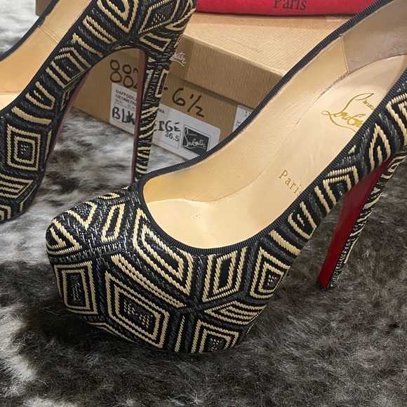 Christian Louboutin Paris Daffodile 160 Panama Geometric/GG 36.5. - Picture 3 of 5